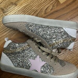 Mi.iM Silver Pink Glitter Sneakers never worn